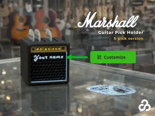 Customizable Guitar Pick Holder | 5 picks