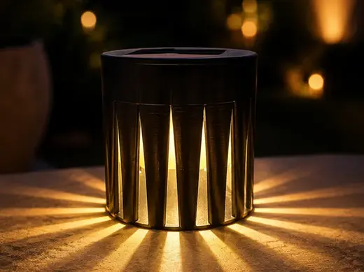 Solarleuchte Zylinder (Leaf) für 80 mm Solarmodul