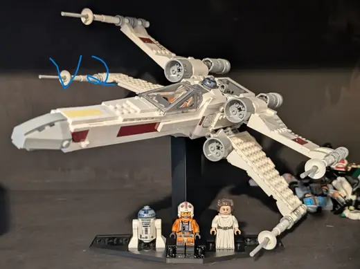 Brick star wars ship stand V2 with minifig studs