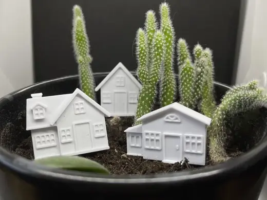 Miniature houses plant decorations/ supports
