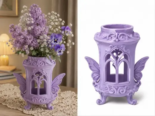 Lavender Castle Wing Vase