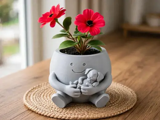 maceta con perrito bebe