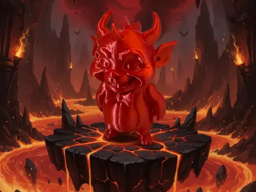 Diablotin Démon audacieux avec cornes et queue