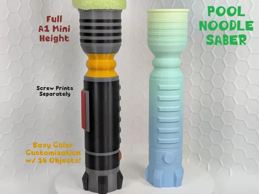 Kid Size Pool Noodle Saber (Holes ~19 & 25mm)