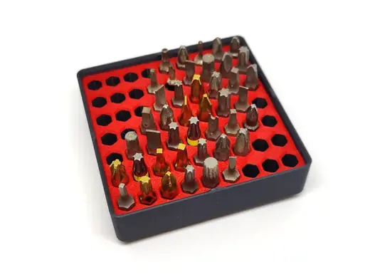 Hex Bit Holder for 63x bits Gridfinity 2x2x3u