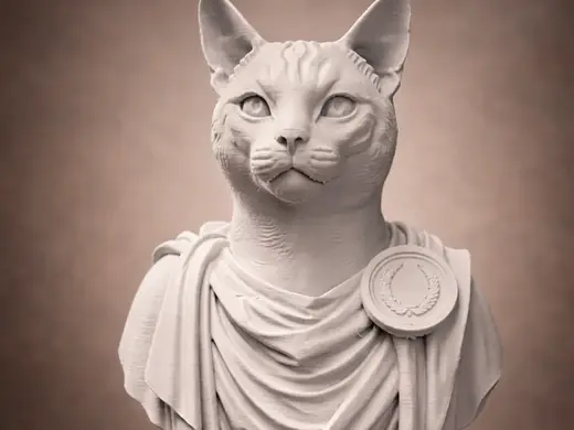 Imperial Cat Emperor - Luxury Roman Style Sculptur