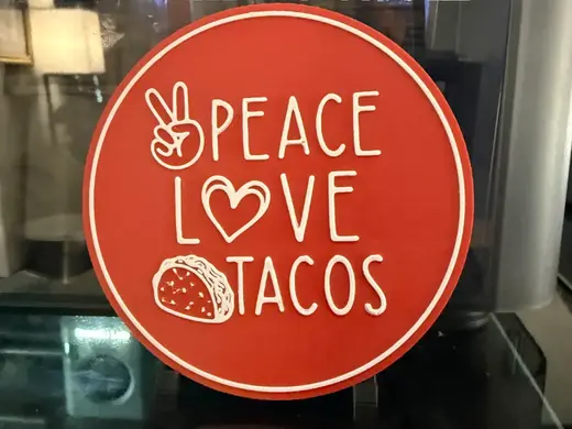 PEACE LOVE AND TACOS COASTER