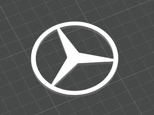 Mercedes Benz Emblem Logo - 3D Printed (No Text)