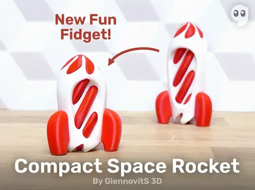Compact Space Rocket (fidget helix spinner toy)