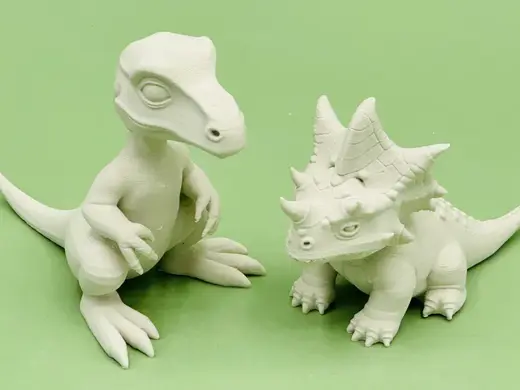 Two Dinosaurs: Triceratops & Velociraptor