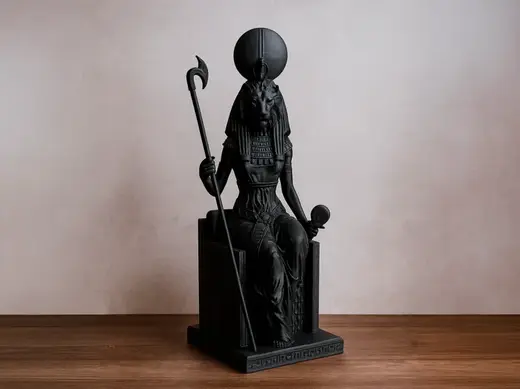 Seated Sekhmet Statue – Egyptian Goddess Sculpture