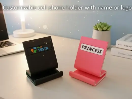 Mobile phone holder with personalized logo or name