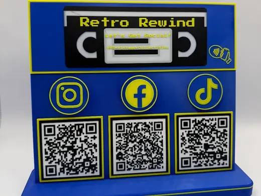 Customizable Qr Code Display Sign Pay and Socials
