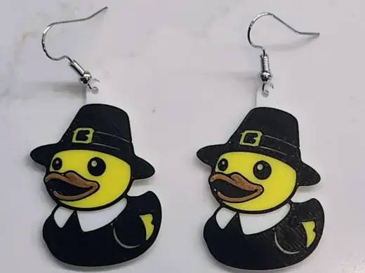 Pilgrim Rubber Duck Earrings