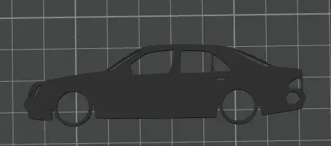 Mercedes Benz w210 sedan silhouette keychain