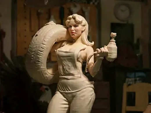 retro mechanic woman