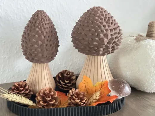 herbstliche Pilze Tannenzapfen Design