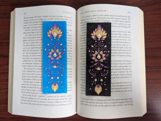 Diwali / Rangoli Bookmark #4 (Lotus and Lamps)