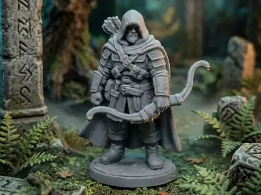 Hooded Ranger with Bow–Fantasy RPG Miniature(32mm)
