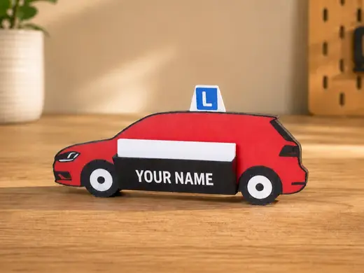 Driving School Business Card Holder |Editable name