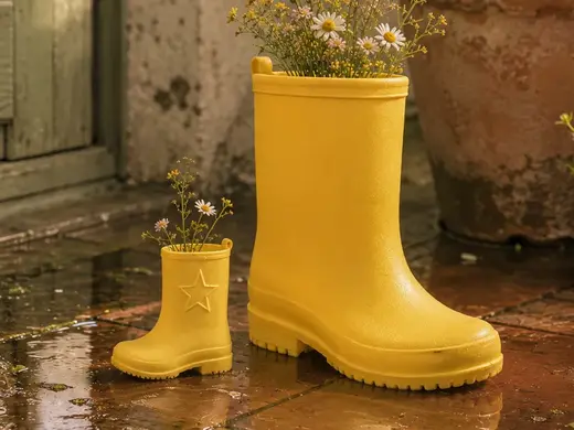Cute Rain Boot Planter & Decorative Flower Vase