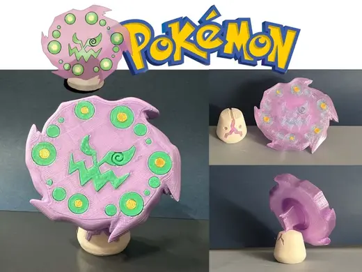 宝可梦花岩怪鬼盆栽(Spiritomb),旋转解压玩具,无需AMS
