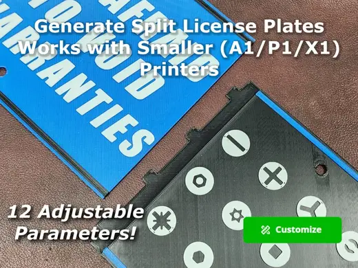Split License Plate Generator