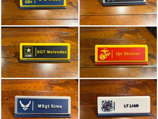 Customizable Military Desk Nameplate