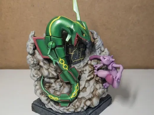 Pokemon Rayquaza and Mewtwo