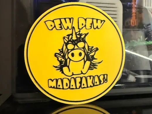 PEW PEW MADAFAKAS UNICORN COASTER