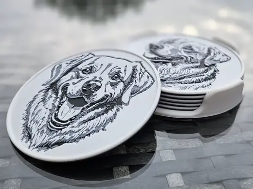 Golden Retriever Coaster Set - Hueforge