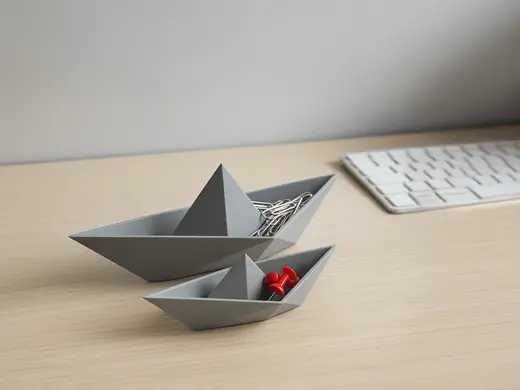 Origami Boat Desk Organizer