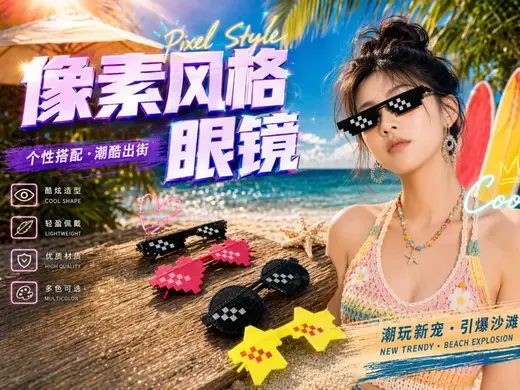 像素风眼镜--40分钟快速打印-穿戴舒服-多款可选