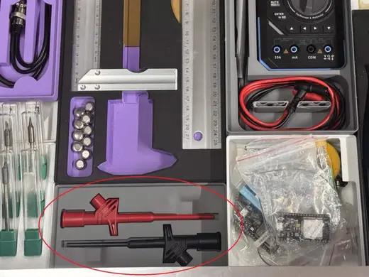 Gridfinity bin for P5004 Multimeter Hook probes
