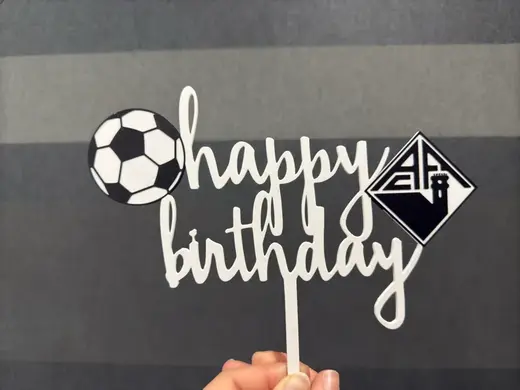 Happy Birthday Football Cake Topper
